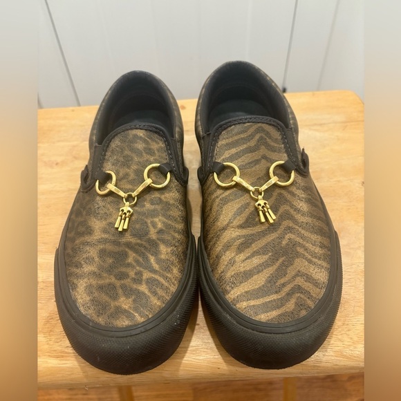 Vans Vault X Needles slip On Animal Print Gold Hardware Size 8M/10W - Picture 1 of 9